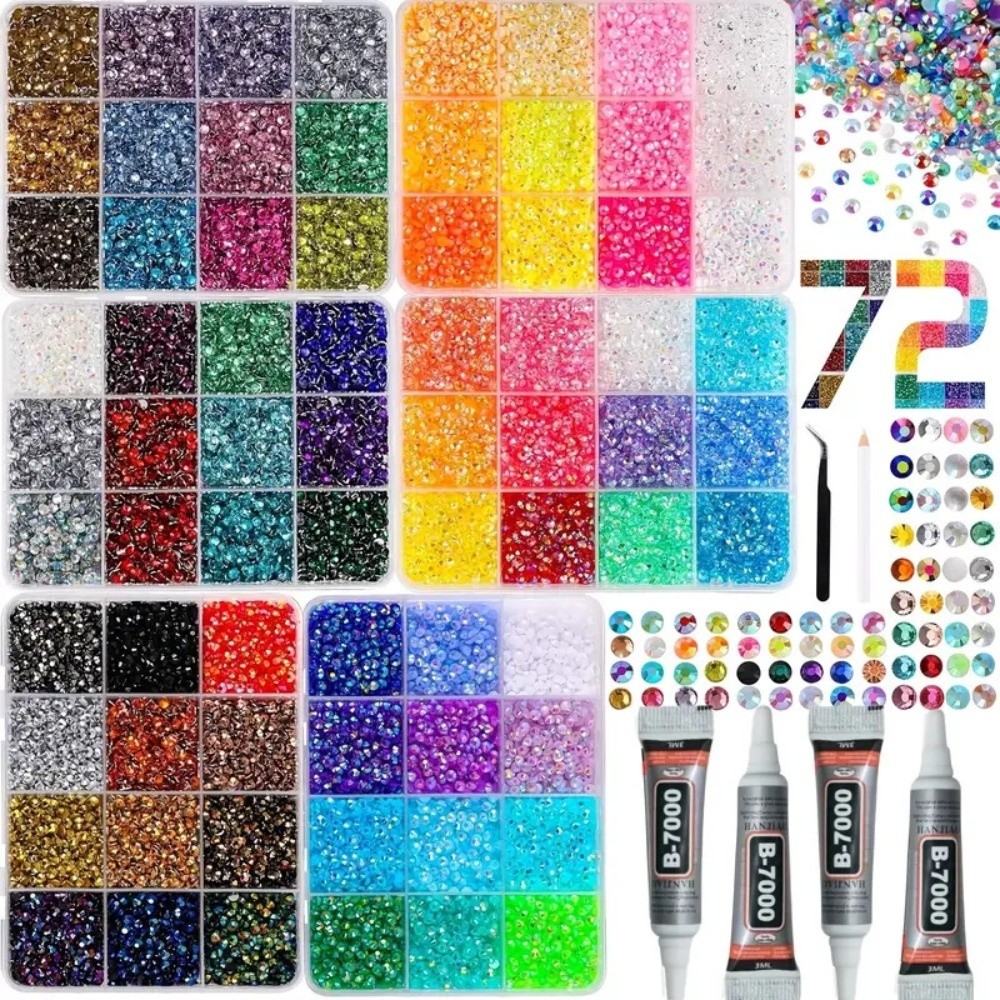 Resin Jewelry Kit - مجموعة أحجار الراين الراتنجية متعددة الألوان،
