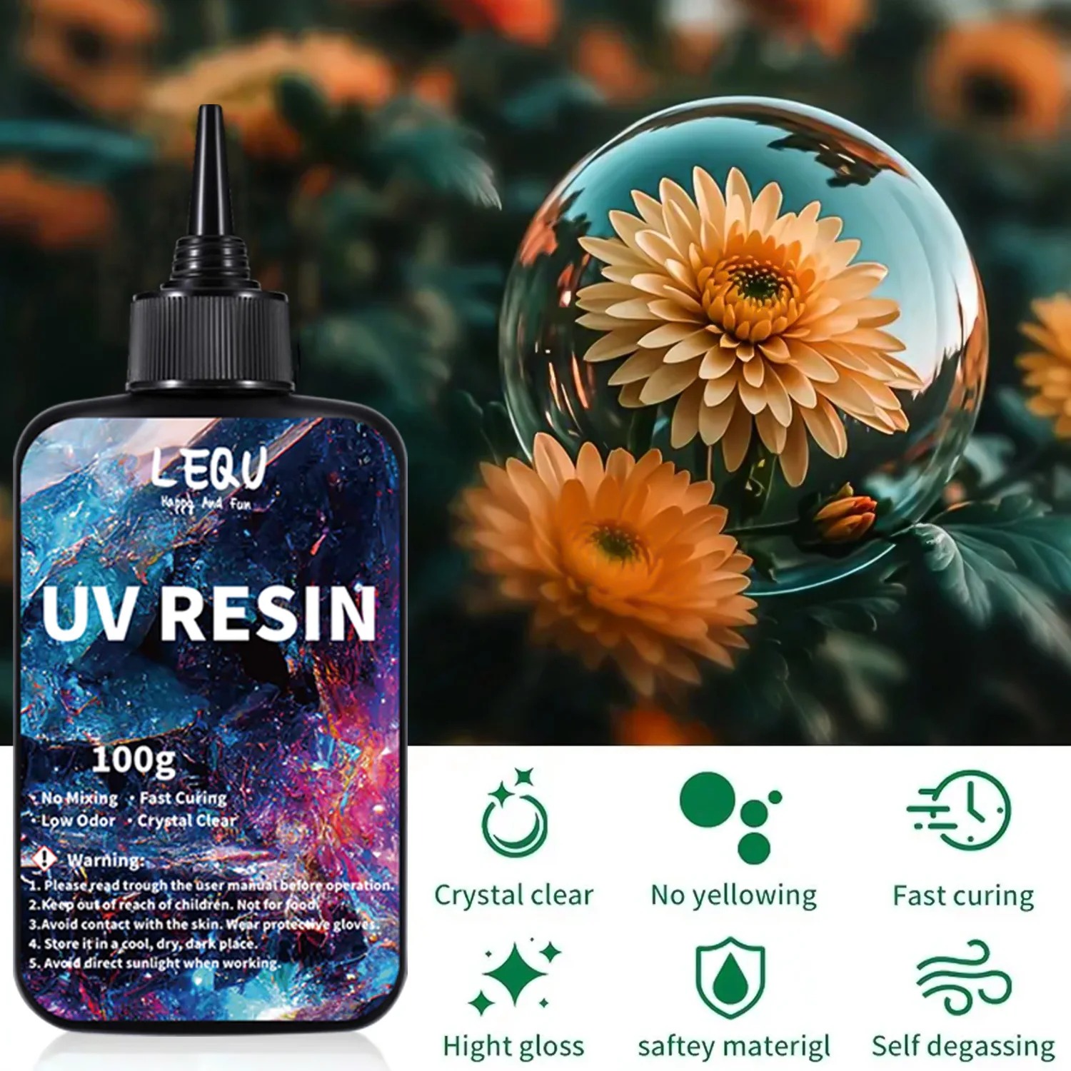100 جرام من راتنج UV الشفاف، ن - مراجعة Epoxy Uv Resin Kit وسعره